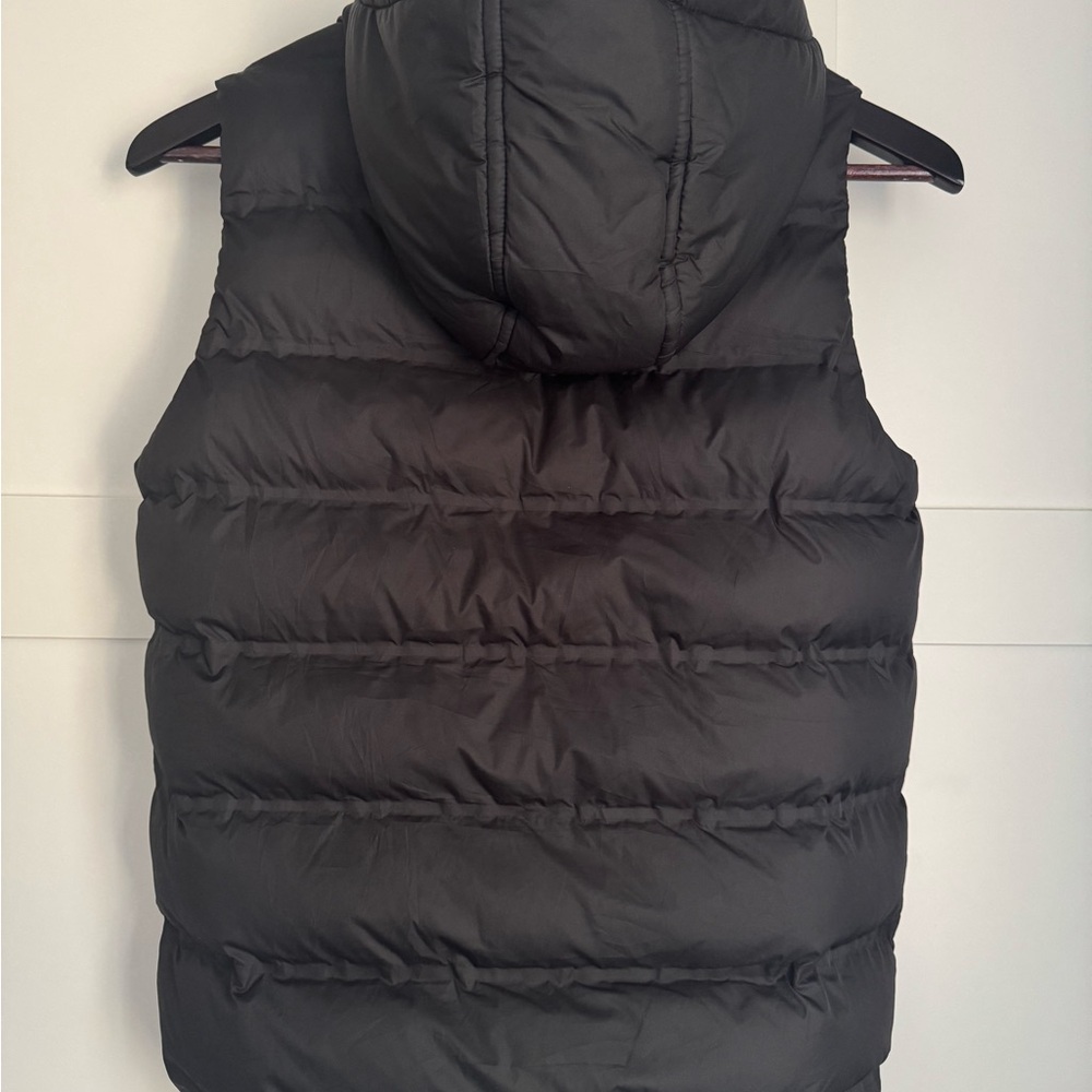 ZARA Kids Matte Black Hooded Puffer Vest Unisex Size 8-9 - Picture 2 of 5